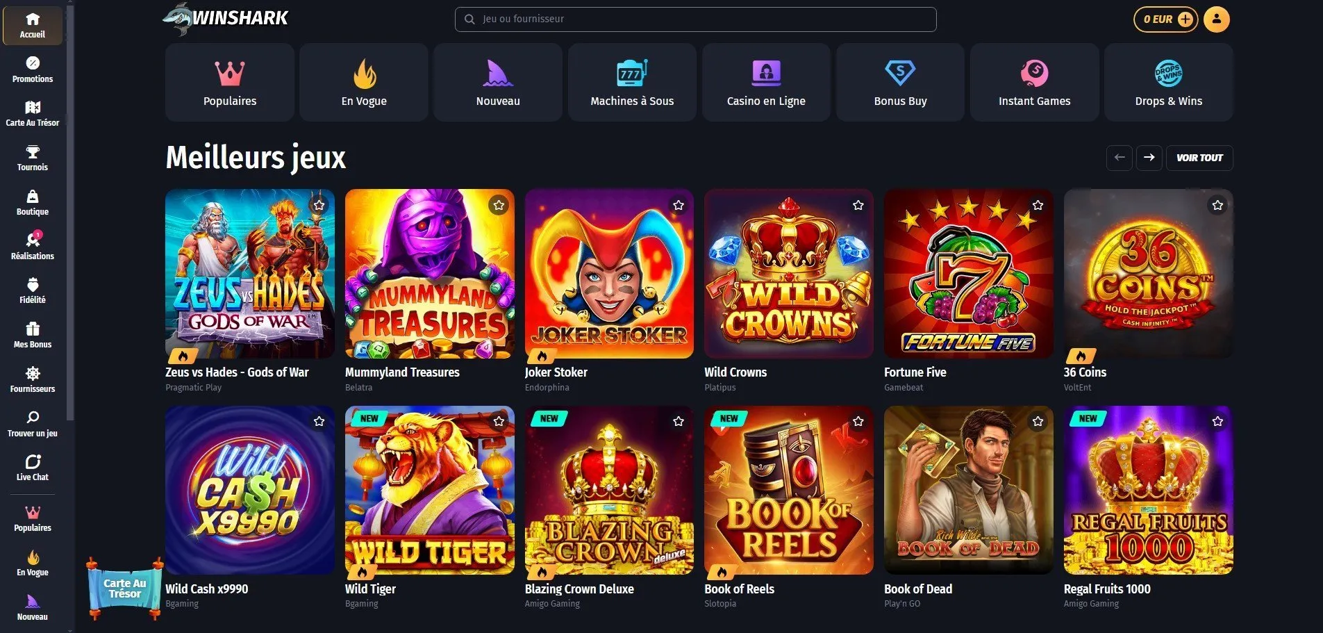 Winshark Casino Winshark Casino Page Accueil